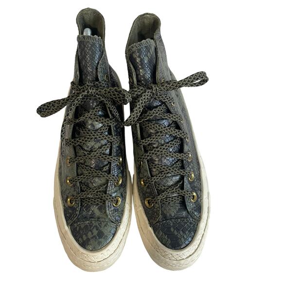 Converse X CT Women’s Green All Star Snakeskin High Fashion Sneakers Size 7 - Picture 2 of 14